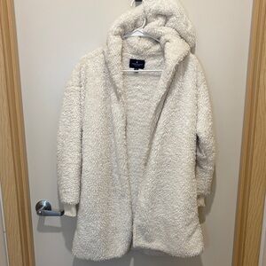 American Eagle Outfitters Cream Teddy Jacket